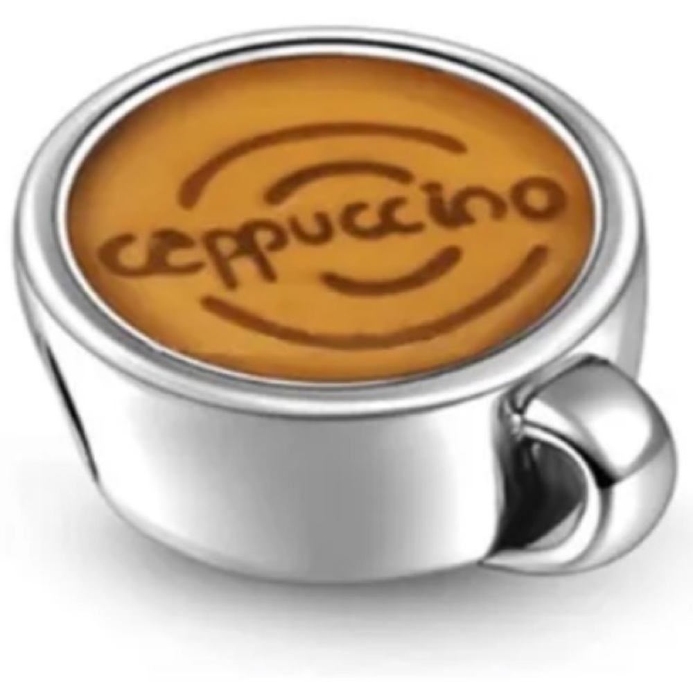 ☕️ NWOT Pandora Fit Cappuccino Coffee Cup Silver Charm